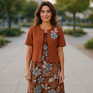 Vintage R&K Originals Brown Dress with Jacket